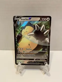 Pokemon Snorlax V Ultra Rare SWSH01: Sword & Shield Base Set 141/202 NM Pokemon - Image 1
