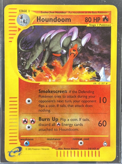 2002 Pokemon Houndoom 14/147 Aquapolis Reverse Holo Rare E-Reader WOTC - Image 1