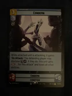 Star Wars Unlimited - Condemn - Secrets of Power 38/264 Normal Rare - Image 1