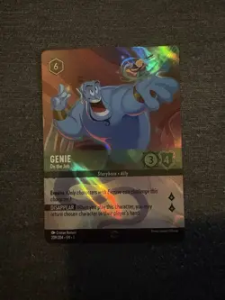 Disney Lorcana Double Sword Error Enchanted Genie On The Job First Print 209/204 - Image 1