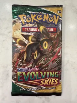 Pokemon TCG Sword & Shield Evolving Skies SINGLE Booster Pack-Umbreon Art SEALED 820650808777 - Image 1