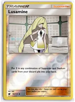 Pokemon TCG Lusamine 96/111 SM - Crimson Invasion Uncommon Reverse Holo - Image 1
