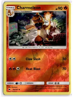 Pokemon TCG Charmeleon 19/147 SM - Burning Shadows Uncommon Reverse Holo - Image 1