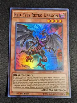 Yu-Gi-Oh! Red-Eyes Retro Dragon BOSH-EN095 1st Ediition Super Rare LP - Image 1