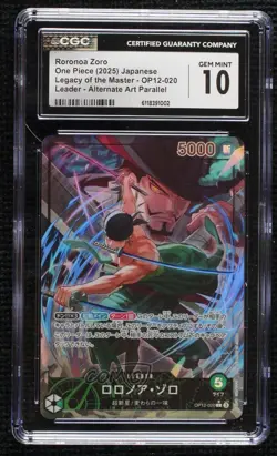 2025 One Piece Card Game: Legacy of the Master OP12 Japanese Roronoa Zoro CGC 10 - Image 1