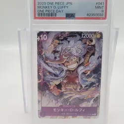 One Piece Card Game Japanese Monkey D. Luffy PSA 9 Nika Gear 5 P-041 2023 - Image 1