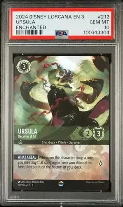 2024 DISNEY LORCANA EN 3-INTO THE INKLANDS 212 URSULA - DECEIVER OF ALL ENCHANTE - Image 1