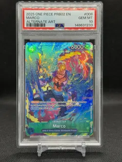 2025 ONE PIECE PRB02-PREM BOOSTER -ONE PIECE CARD THE BEST- VOL.2 MARCO PSA 10 - Image 1