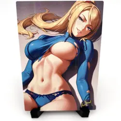 Samus Aran Sexy Anime Waifu Girl Doujin Lewd Goddess Story Holographic Art Card - Image 1