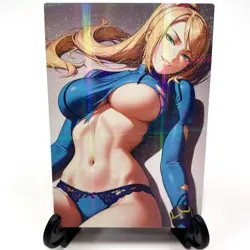 Samus Aran Sexy Anime Waifu Girl Doujin Lewd Goddess Story Holographic Art Card - Image 2