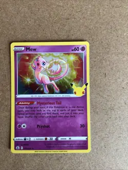 Pokemon TCG Mew Celebrations 011/025 Holo Holo Rare mint fresh card 25th - Image 1