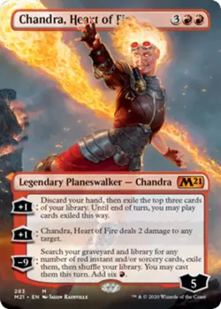 [1x] Chandra, Heart of Fire - Borderless Near Mint, English Core Set 2021 MTG Ma - Image 1