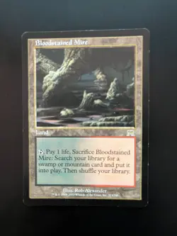 MTG Onslaught Bloodstained Mire - fe81 - see picts for condition - Image 1