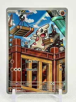 Pokemon Timburr 125/086 Illustration Rare Black Bolt IR NM - Image 1