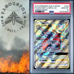 2019 POKEMON UNIFIED MINDS GARCHOMP & GIRATINA GX #228 PSA 10 GEM MINT POKEMON - Image 1