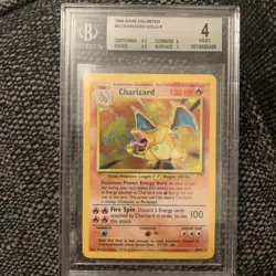 Charizard Holo 4/102 BGS 4 PSA 4 Base Set WOTC Pokemon 1999 Worth a regradeU - Image 1