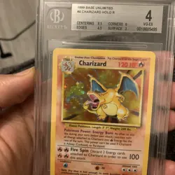 Charizard Holo 4/102 BGS 4 PSA 4 Base Set WOTC Pokemon 1999 Worth a regradeU - Image 3
