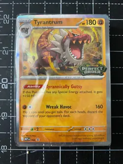 Pokemon Tyrantrum Perfect Order Prelease Stamp Sealed Build Battle Deck MEP 066 - Image 1