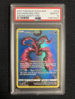2023 Pokemon Sword & Shield Crown Zenith Promo Galarian Moltres #SWSH284 PSA 10 - Image 1