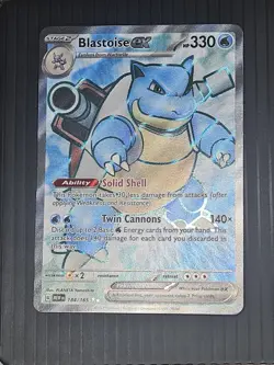 Pokemon TCG Blastoise EX Holo Ultra Rare Card Scarlet VIOLET-151, 184/165 - Image 1