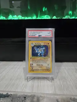 1999 POKEMON BASE SET 1ST EDITION-SHADOWLESS #8 MACHAMP-HOLO PSA 9 - Image 1