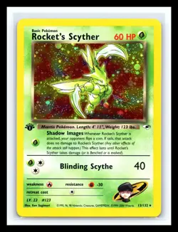 💥 ROCKET'S SCYTHER HOLO 1ST EDITION GYM CHALLENGE Pokemon Vintage # 13/132 - Image 1
