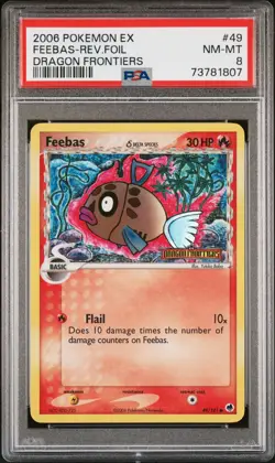 2006 Pokemon EX #49 FEEBAS - Rev. Foil Dragon Frontiers - PSA 8 - Image 1