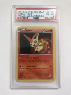 PSA 8 Pokemon TCG BLACK STAR PROMO #XY189 Victini Holo - Volcanion Mythical Coll - Image 1
