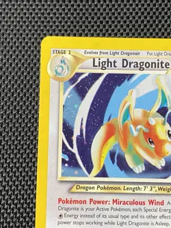 Pokemon TCG Light Dragonite 14/105 Swirl Neo Destiny LP+ - Image 3