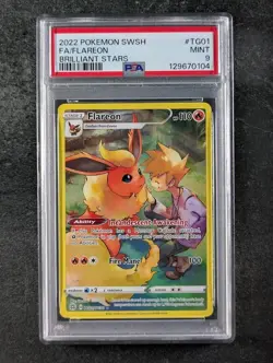 2022 Pokemon FLAREON #TG01/TG30 Brilliant Stars Trainer Gallery Ultra Rare PSA 9 - Image 1