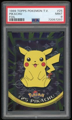1999 TOPPS POKEMON T.V. #25 PIKACHU FOIL PSA 9 *** POP 150 *** - Image 1