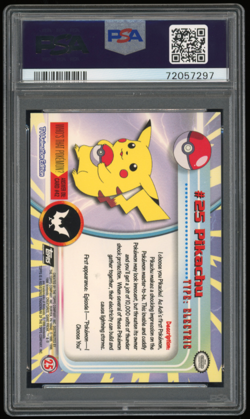 1999 TOPPS POKEMON T.V. #25 PIKACHU FOIL PSA 9 *** POP 150 *** - Image 2
