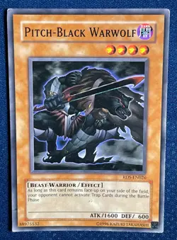 YUGIOH! RISE OF DESTINY #RDS-EN026 PITCH-BLACK WARWOLF UNLIMITED COMMON - Image 1