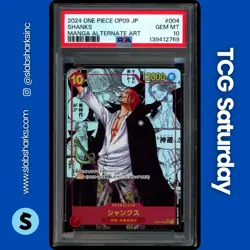2024 ONE PIECE JP EMPERORS NEW WORLD #OP09-004 SHANKS SR MANGA ALT ART PSA 10 - Image 1