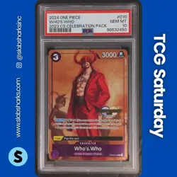 2024 ONE PIECE PROMO CHAMPIONSHIP SERIES CELEB. PACK #ST04-010 WHO'S WHO PSA 10 - Image 1