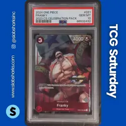 2024 ONE PIECE PROMO CHAMPIONSHIP SERIES CELEBRAT. PACK #OP01-021 FRANKY PSA 10 - Image 1