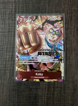 One Piece Card Game TCG Koby P-092 Pre-Release Event Winner Promo English OP-12 - Image 1