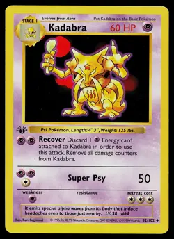 Pokemon Card - Kadabra 1st Edition Base Set Shadowless 32/102 - Image 1