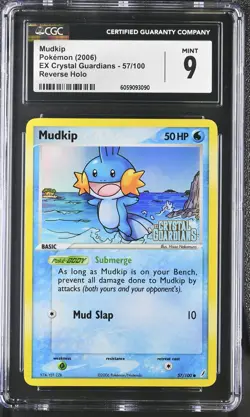 CGC 9 Mudkip EX Crystal Guardians 57/100 Reverse Holo STAMPED Pokemon Card psa - Image 1