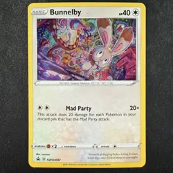 Pokemon TCG Bunnelby SWSH082 Sword & Shield Black Star Promo Cosmos Holo Card - Image 1