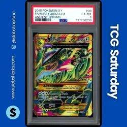 2015 POKEMON XY ANCIENT ORIGINS #98/98 M RAYQUAZA EX FULL ART PSA 6 - Image 1