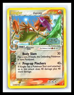 💥 Pokemon Kingler Crystal Guardians Reverse Holo Rare Stamped 22/100 - Image 1