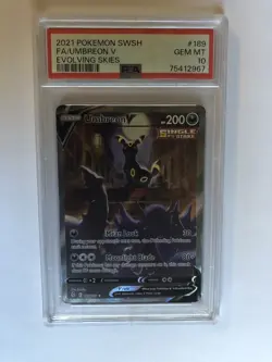 Pokemon 2021 Umbreon V 189/203 Alt Art Evolving Skies GEM MINT PSA 10 - Image 1