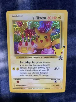Pokemon Celebrations Birthday Pikachu 24 Classic Collection Holo Near Mint NM - Image 1