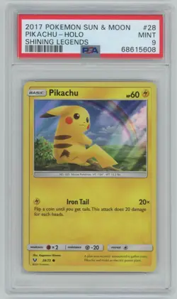 Pokemon Shining Legends Promo - Pikachu Water Web Holo 28/73 - PSA 9 Mint - Image 1