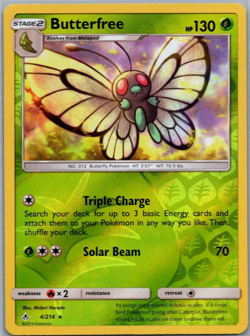 Pokemon - UNBROKEN BONDS - 4/214 - Butterfree - REVERSE HOLO RARE - NM/M - Image 1