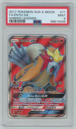 Pokemon Shining Legends - Entei GX Full Art 71/73 - PSA 9 Mint - Image 1