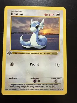 Base Set Pokemon TCG Dratini - 1st Edition Shadowless - Image 1