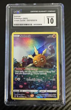Pokemon Solrock (2023) Crown Zenith GG15/GG70 CGC 10 - Image 1
