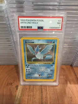 PSA 7 NM Articuno Holo Rare 1999 Pokemon Fossil Unlimited 2/62 Wotc Legendary - Image 1